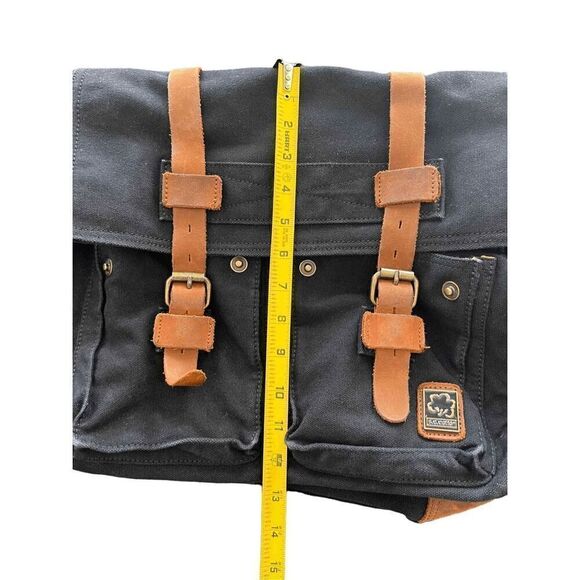SC COTTON Messenger canvas leather backpack bag - Picture 5 of 8